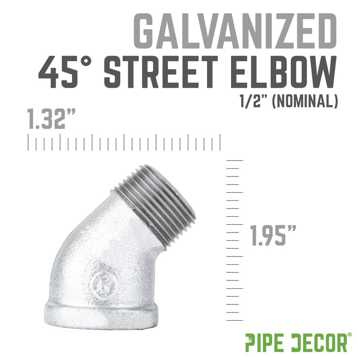 1/2 in. Galvanized Iron 45 Degree Street Elbow