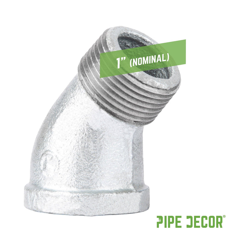1 in. Galvanized Iron 45 Degree Street Elbow