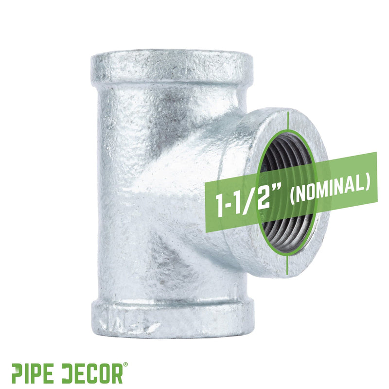 Té en fer galvanisé de 1 1/2 po