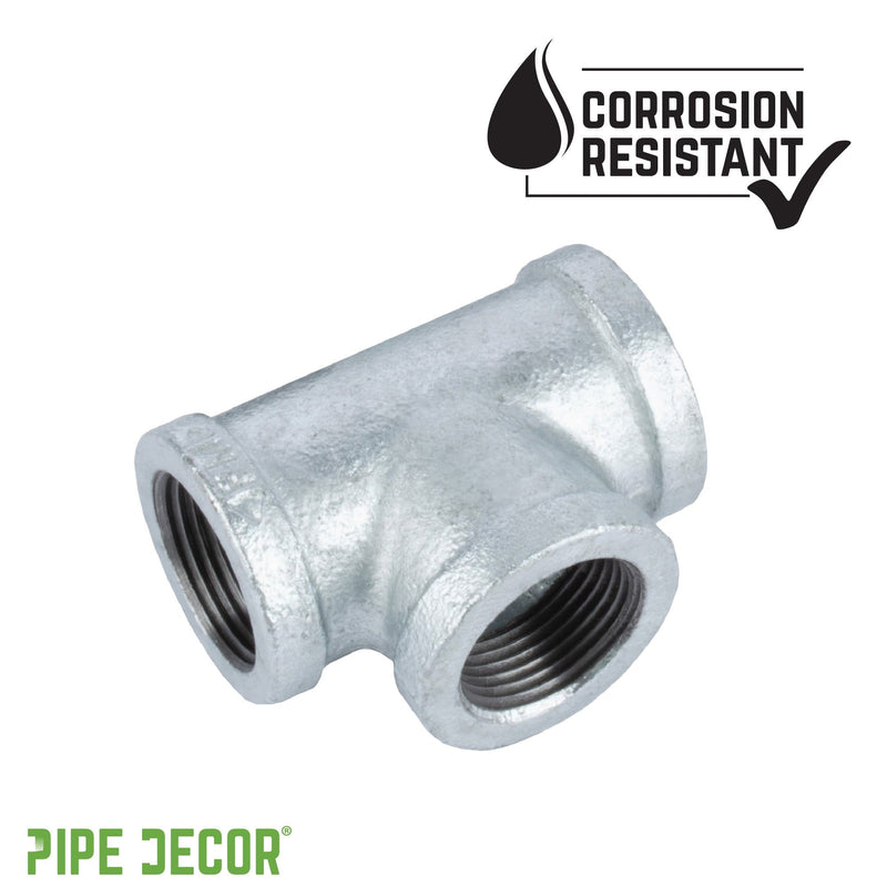 Tee de hierro galvanizado de 1 1/4 pulg.