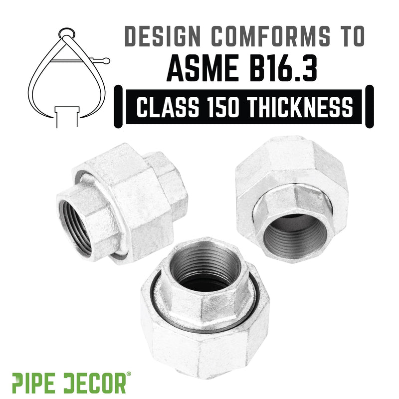 Unión de hierro galvanizado de 1 1/4 pulg.