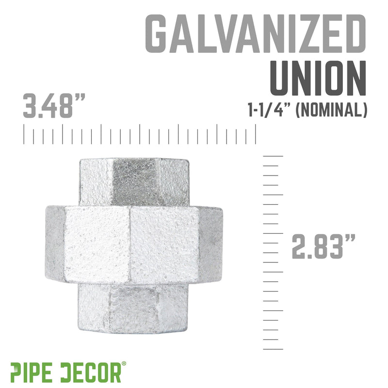 Unión de hierro galvanizado de 1 1/4 pulg.