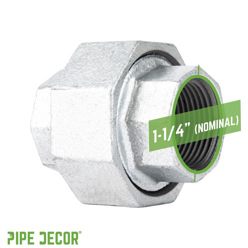 Unión de hierro galvanizado de 1 1/4 pulg.