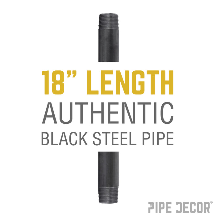1 in. x 18 in. Black Pipe