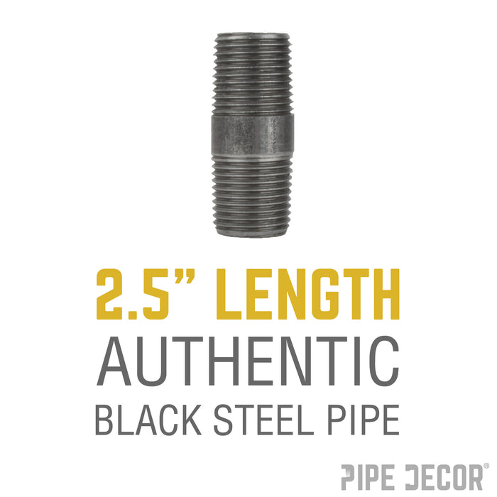1 in. x 2 1/2 in. Black Pipe