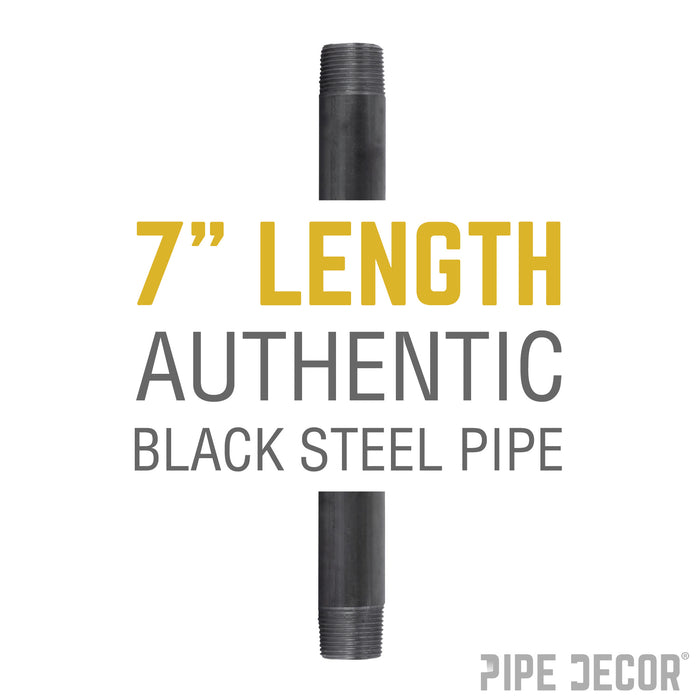 1 in. x 7 in. Black Pipe