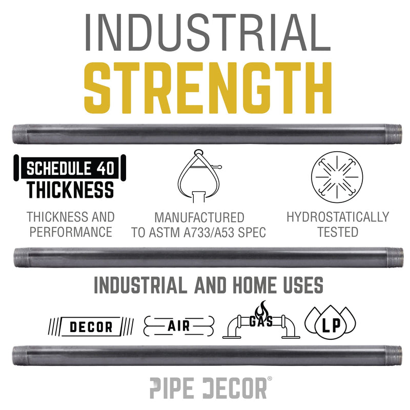 1 1/2 in. x 12 in. Black Pipe