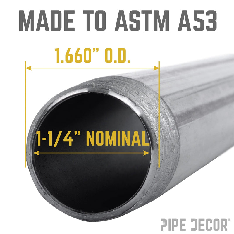 Tubo negro de 1 1/4 pulg. x 36 pulg.