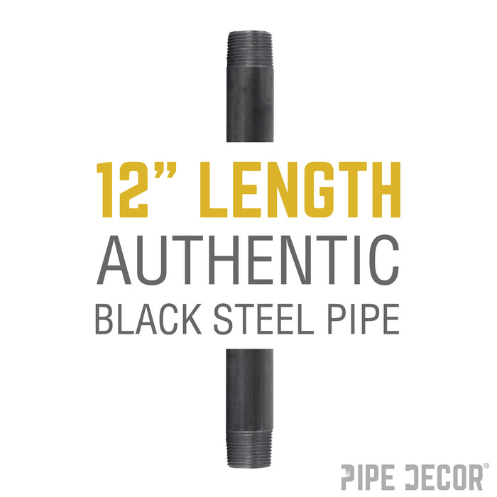 1/2 in. x 12 in. Black Pipe
