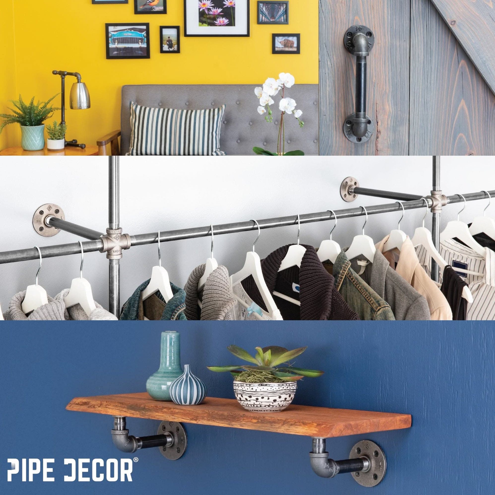1/2 in. x 48 in. Black Pipe — PIPE DECOR
