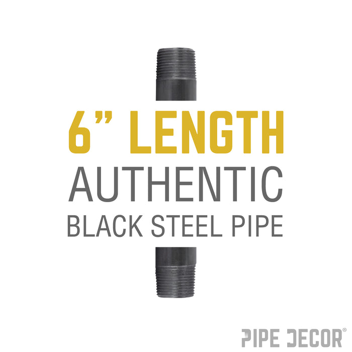 1/2 in. x 6 in. Black Pipe