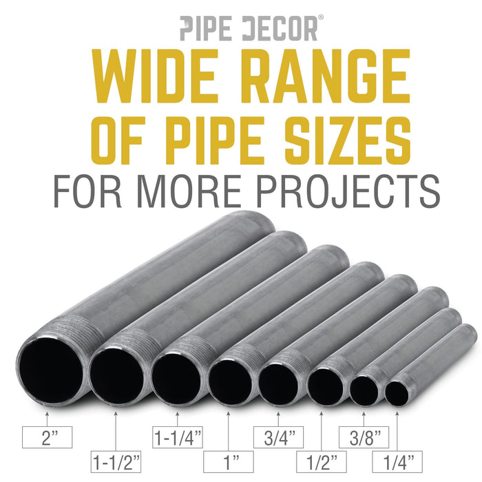 1/4 in. x 2 1/2 in. Black Pipe — PIPE DECOR