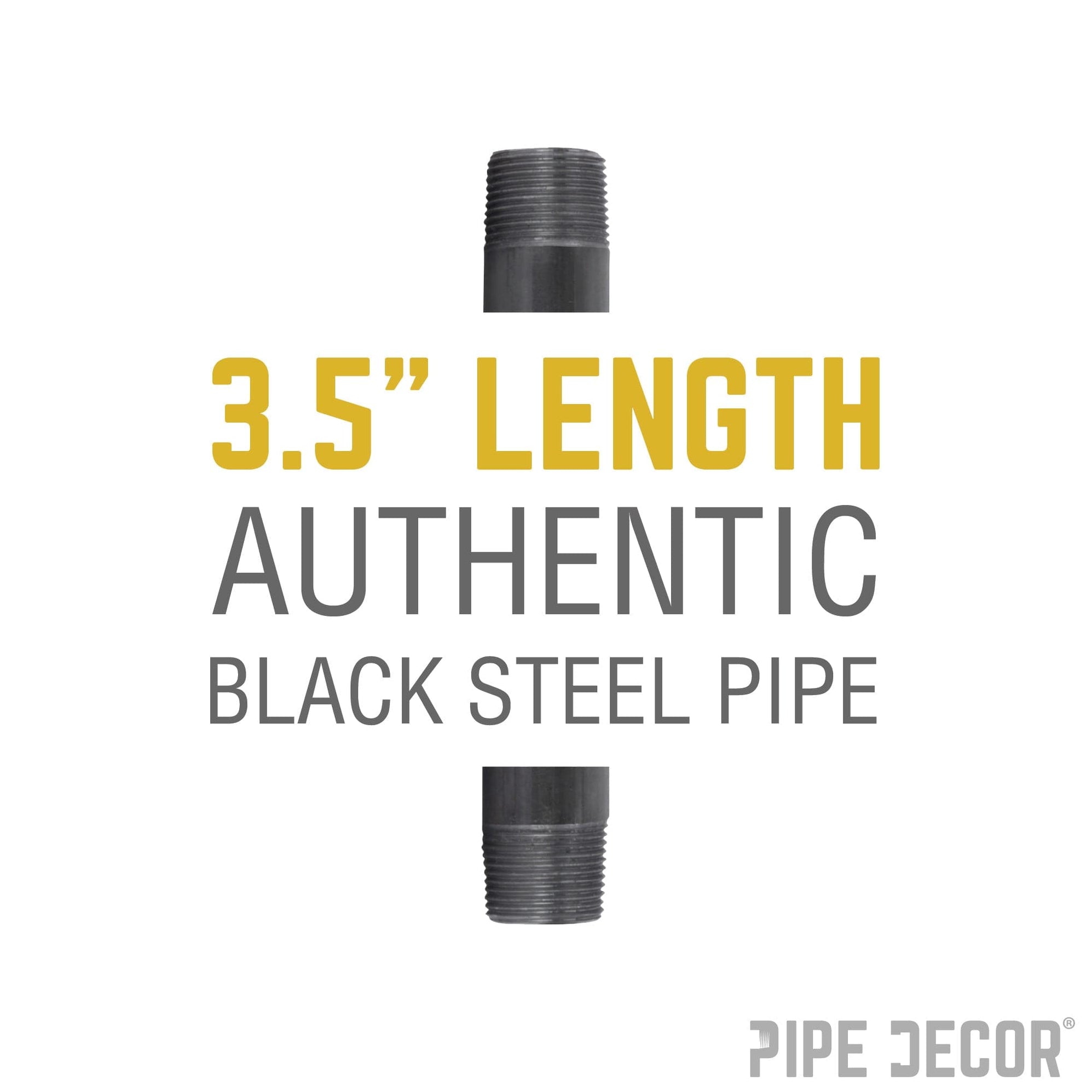 34 In X 3 12 In Black Pipe — Pipe Decor 7784