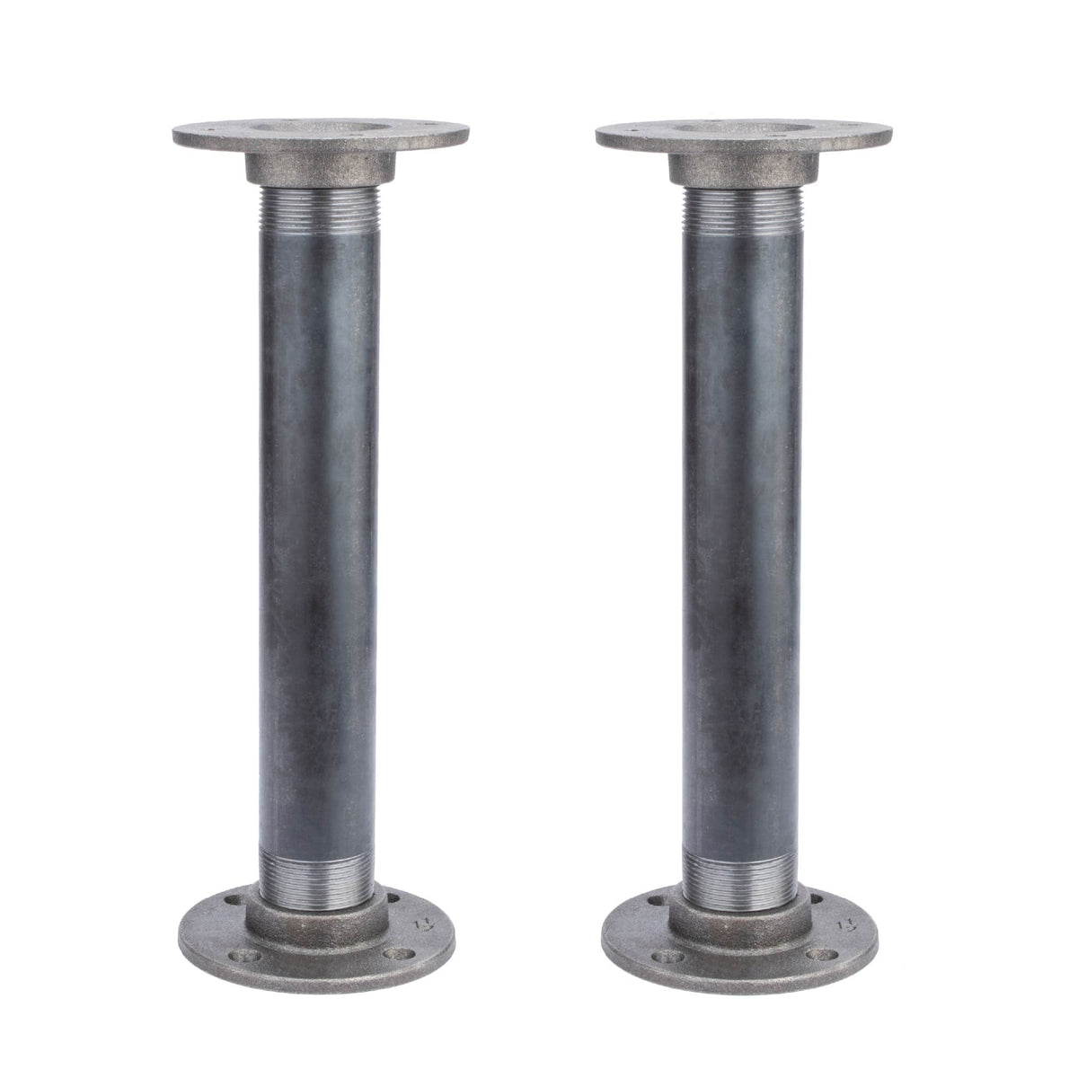 1 1/2 in. x 12 in. Round Flange Pipe Table Legs - 2 Pack — PIPE DECOR
