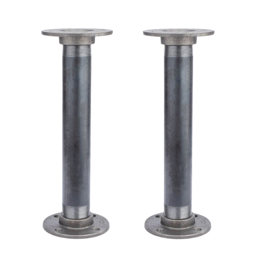 1 1/2 In. x 12 In. Round Flange Pipe Table Legs - 2 Pack- Pipe-Decor.com