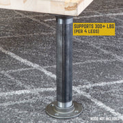 1 1/2 In. x 12 In. Round Flange Pipe Table Legs - 2 Pack- Pipe-Decor.com