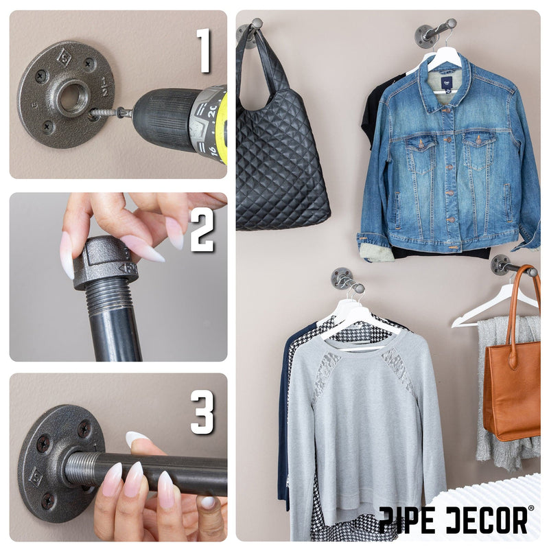 1/2 in. x 10 in. Clothing Hanging Bracket Kit, 4-Pack