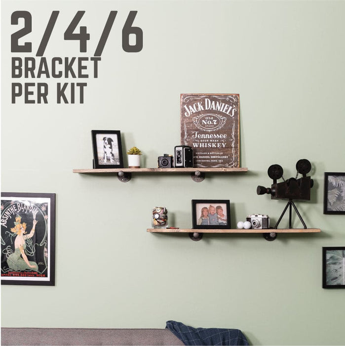 1/2 In X 10 In  Shelf Bracket Kit, 2 Pack - Pipe Decor
