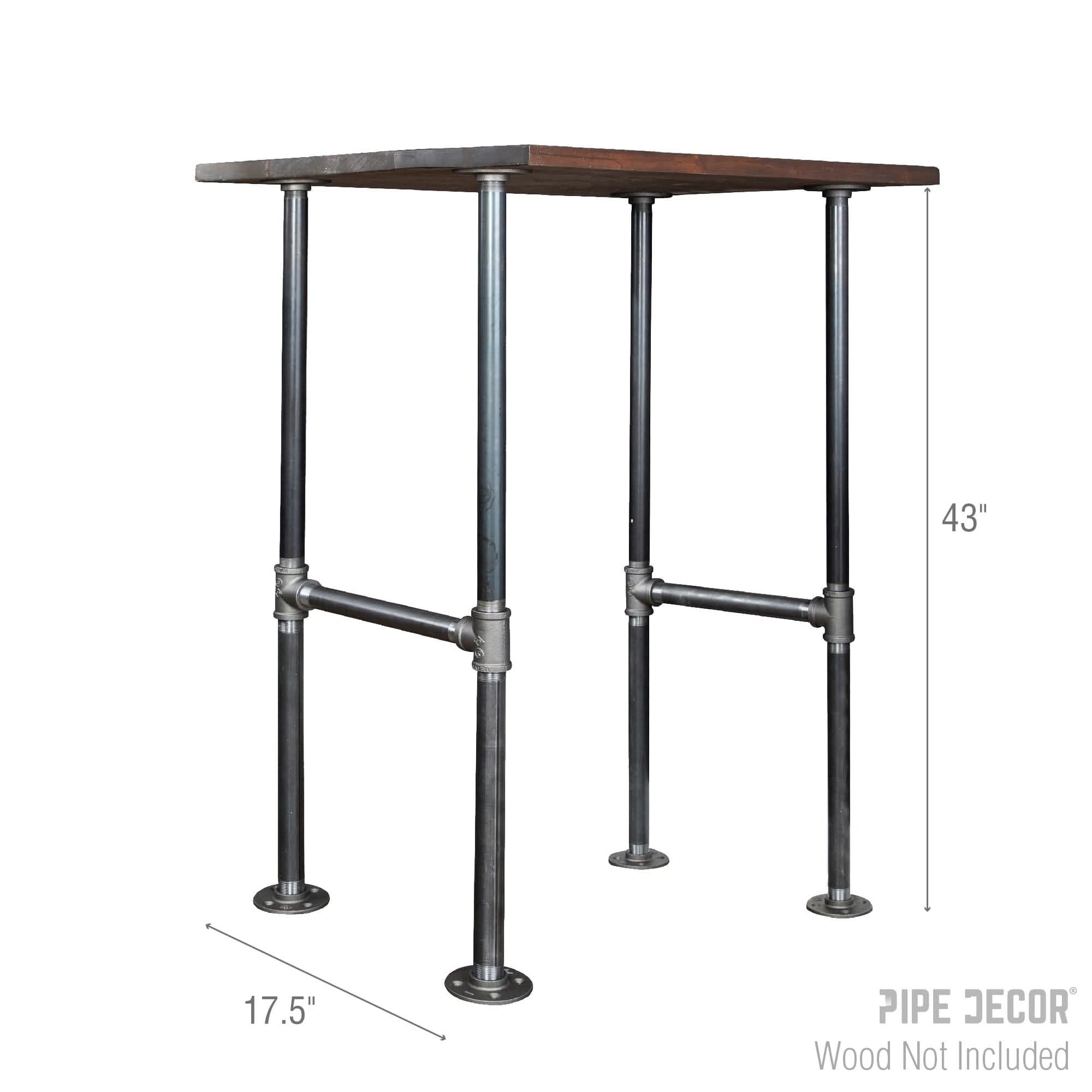 H-Leg Bar Height Pipe Table Legs (Set of 2) — PIPE DECOR