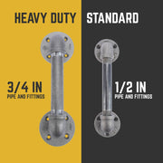 1/2 in. Barn Door Handle - Mini Flange - 9.875 L - Pipe Decor