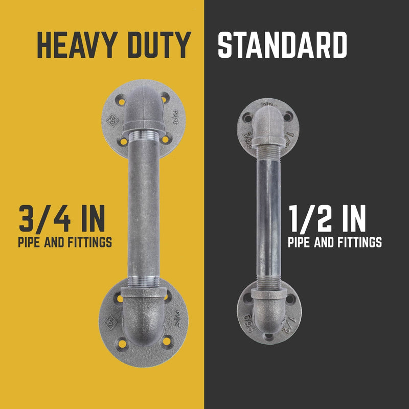 1/2 in. Barn Door Handle - Mini Flange - 9.875 L - Pipe Decor