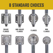 1/2 in. Barn Door Handle - Mini Flange - 9.875 L - Pipe Decor