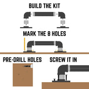 1/2 in. Barn Door Handle - Mini Flange - 9.875 L - Pipe Decor