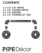1/2 in. x 8 in. Barn Door Handle - 12.5 In L - Pipe Decor