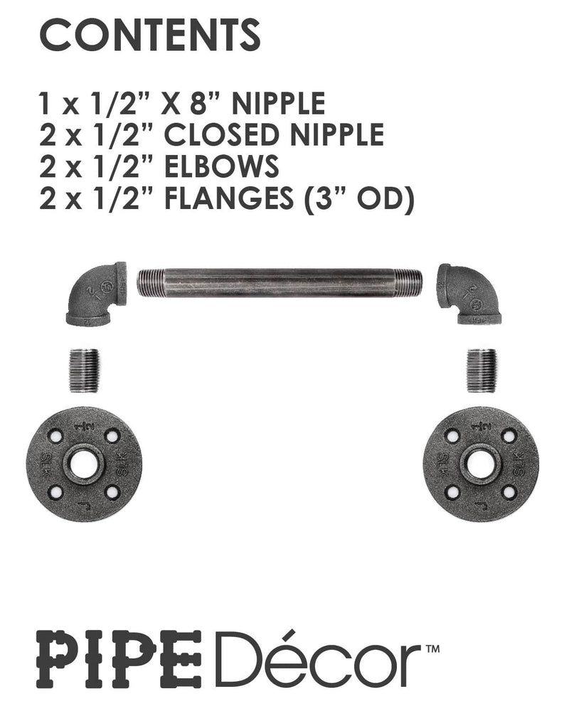 1/2 in. x 8 in. Barn Door Handle - 12.5 In L - Pipe Decor