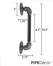 1/2 in. x 8 in. Barn Door Handle - 12.5 In L - Pipe Decor