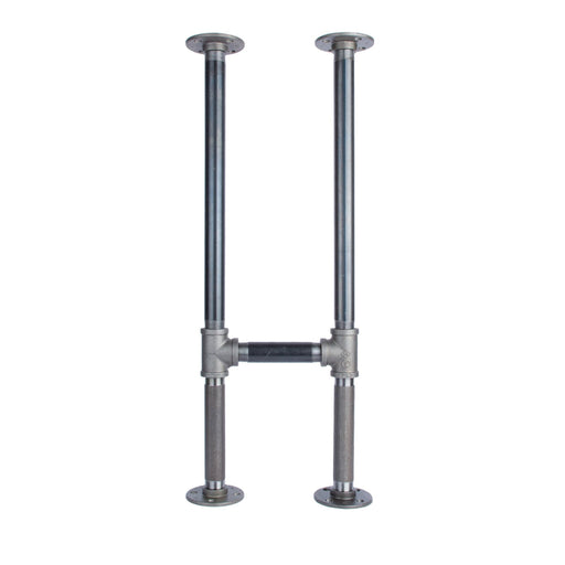 1 in. Heavy Duty H Round Flange Desk Support Leg - 1 Pack - Pipe-Decor.com