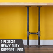 1 in. Heavy Duty H Round Flange Desk Support Leg - 1 Pack - Pipe-Decor.com