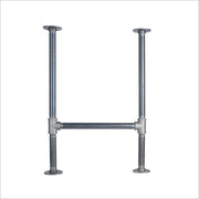 1 in. Heavy Duty H Round Flange Desk Support Leg - 1 Pack - Pipe-Decor.com