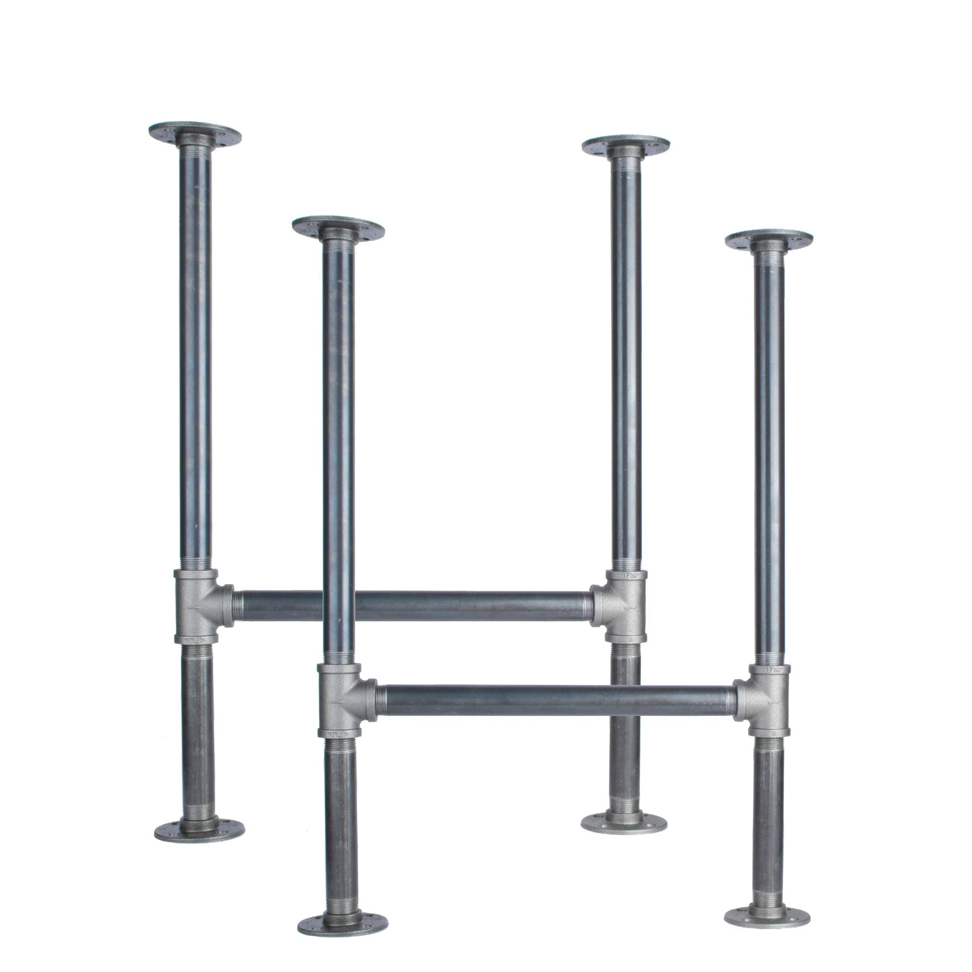1 in. Heavy Duty H Round Flange Pipe Desk Legs - 2 Pack — PIPE DECOR