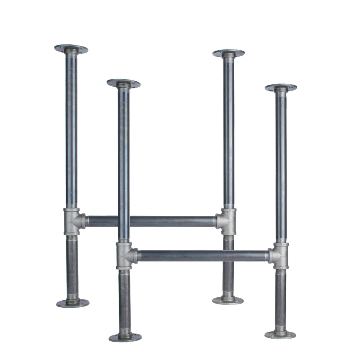 1 in. Heavy Duty H Round Flange Pipe Desk Legs - 2 Pack — PIPE DECOR