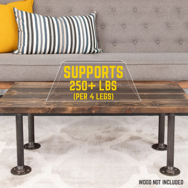 1 in. x 12 in. Round Flange Pipe Table Legs - 4 Pack