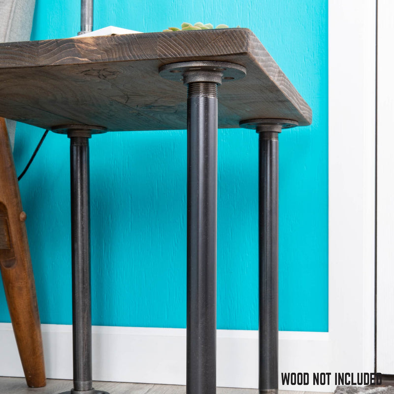 1 in. x 18 in. Round Flange Pipe Table Legs - 4 Pack