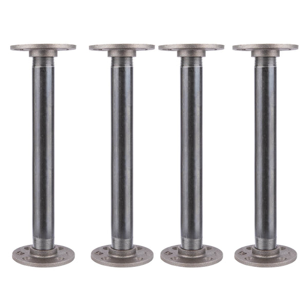 1 in. x 12 in. Round Flange Pipe Table Legs - 4 Pack — PIPE DECOR