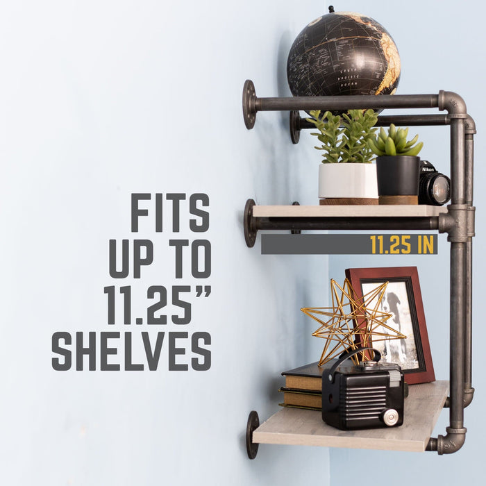 2 -tier Wall Mounted Shelf By PIPE DECOR - Pipe Decor