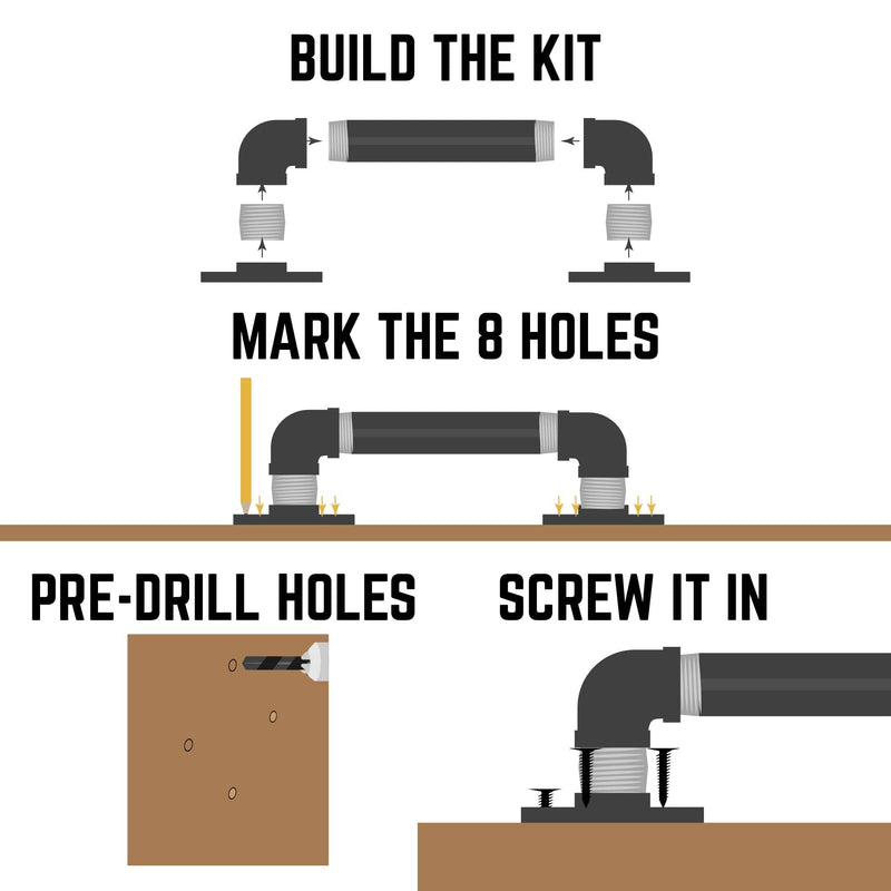 3/4 in. Classic Barn Door Handle - 11 In. L - Pipe Decor