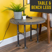 3/4 In H Round Flanges Pipe Kit for Bench Legs - Pipe-Decor.com