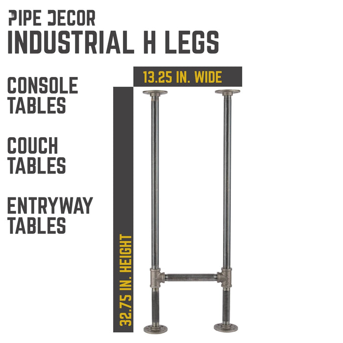 3/4 in. H Pipe Round Flange Console Table Legs-13.25 in. Wide