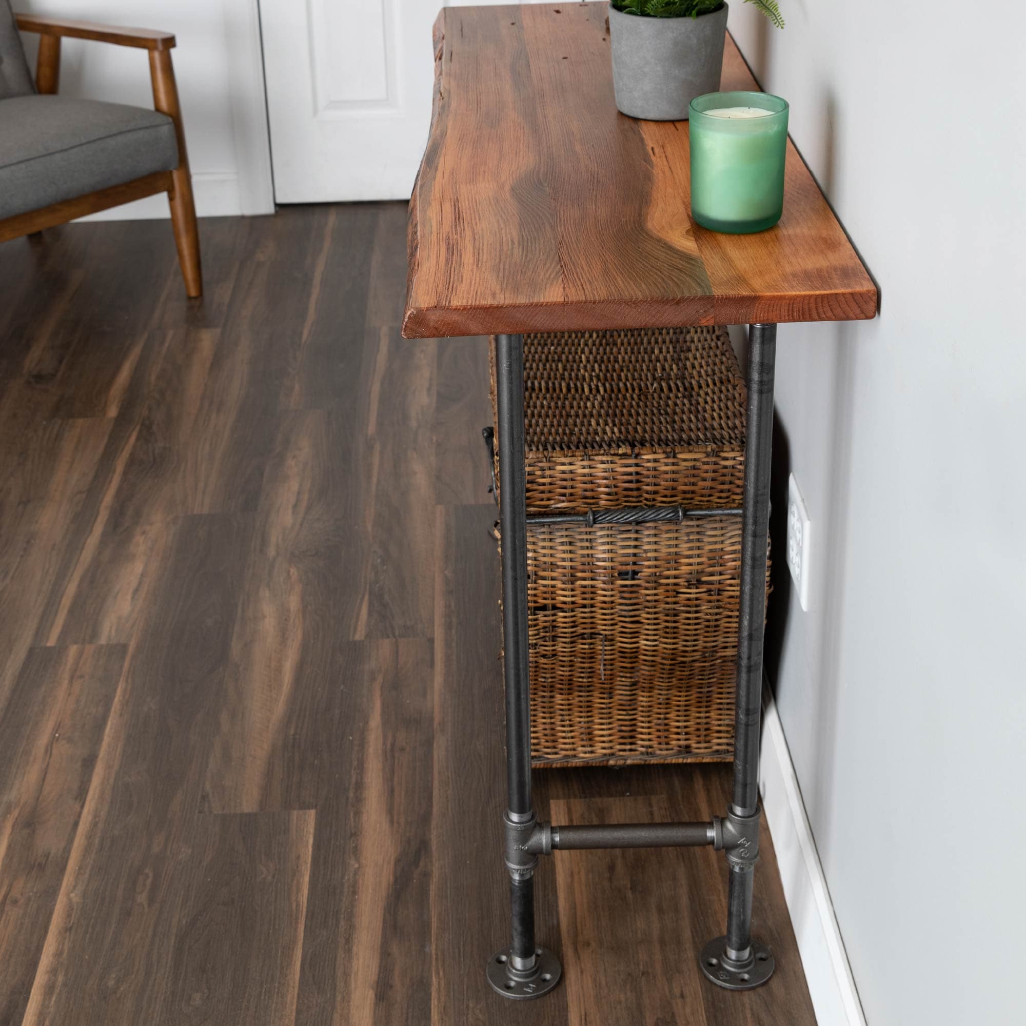 3/4 in. H Pipe Round Flange Console Table Legs-13.25 in. Wide — PIPE DECOR
