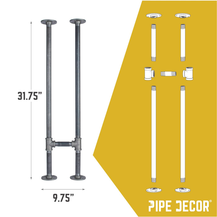 3/4 in. H Pipe Leg Kit Console Table, 9.75 in. W - 2 pack