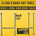 3/4 in. H Pipe Desk Legs - 1 Pack - Pipe-Decor.com