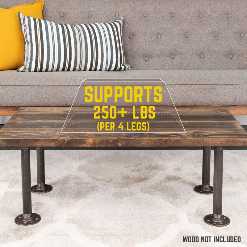 ¾ in. x 12 in. Round Flange Pipe Table Legs - 4 Pack