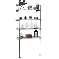 4 -tier Floor Mounted Shelf By PIPE DECOR - Pipe Decor