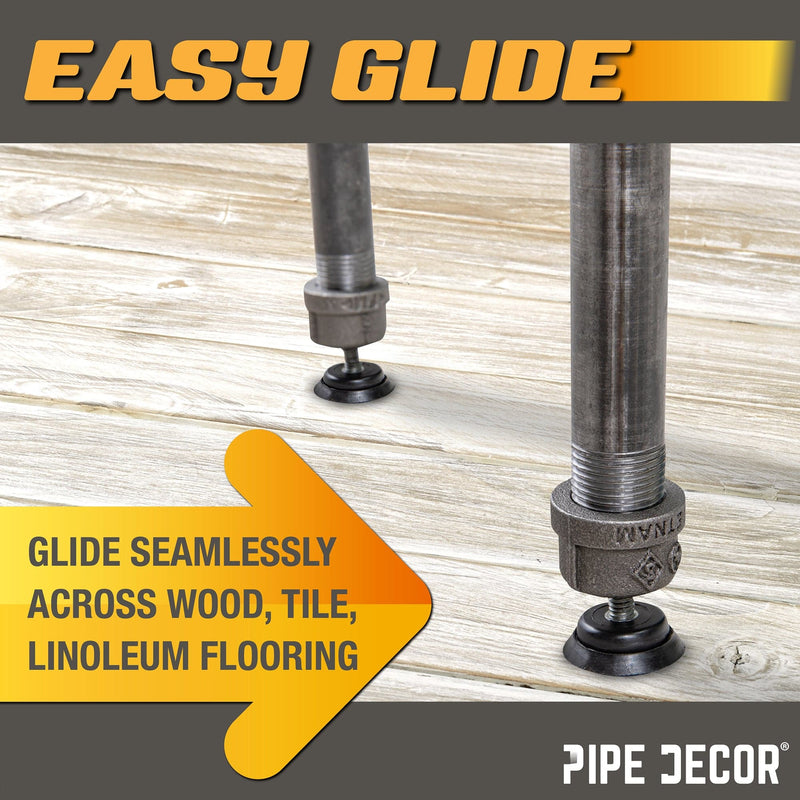Furniture Leg Levelers for ½” Pipe Legs (4 Pack)