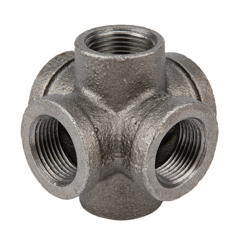 Accesorio negro de 6 vías de 3/4 pulg.