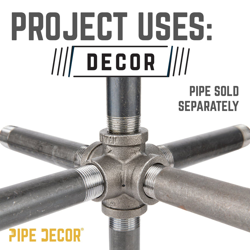 Accesorio negro de 6 vías de 3/4 pulg.